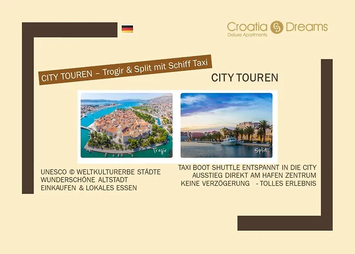 Apartman Oceanview Deluxe Penthouse With 89m2 Living Space 90m2 Roof Terrace Trogir