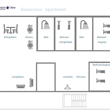 Oceanview Deluxe Penthouse With 89m2 Living Space 90m2 Roof Terrace شقة
