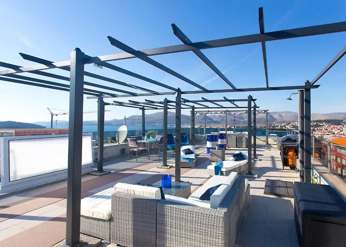 Oceanview Deluxe Penthouse With 89m2 Living Space 90m2 Roof Terrace Apartment Trogir